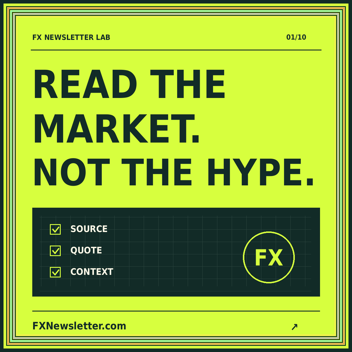 READ THE MARKET. NOT THE HYPE. — FXNewsletter.com
